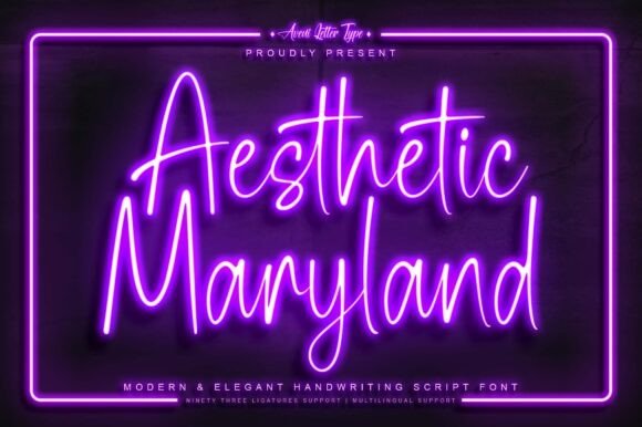 Aesthetic Maryland: A Font with Ninety-Three Ligatures of Luxury
