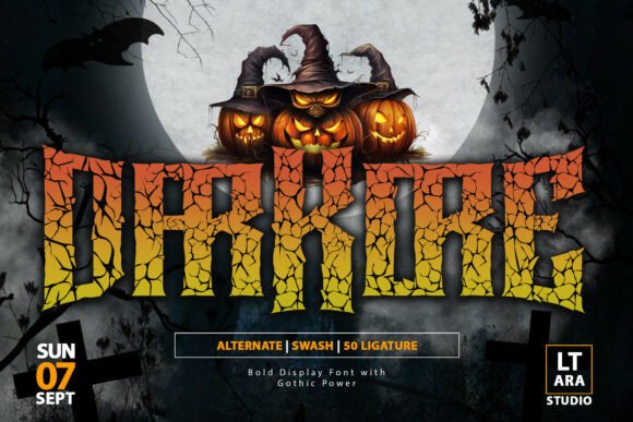 Darkore: Unleash Gothic Power with This Cracked Display Font