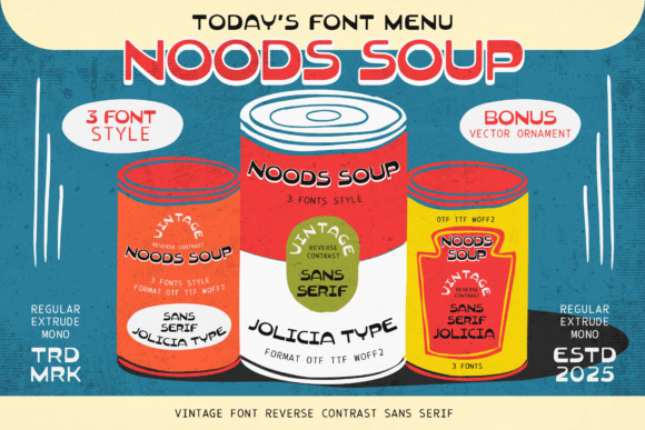 Rediscover Retro Charm with the Noods Soup Typeface