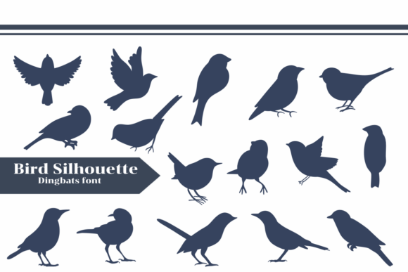 Unleash Avian Charm: The Versatile Bird Silhouette Typeface